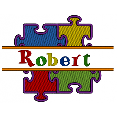 Autism Awareness Puzzle Split Filled Machine Embroidery Digitized Designs